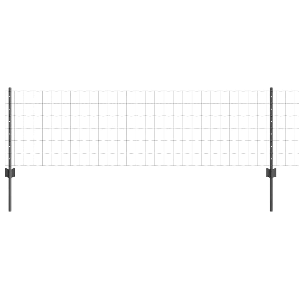 Euro Fence with Post PVC-Coated Steel Grey Mesh