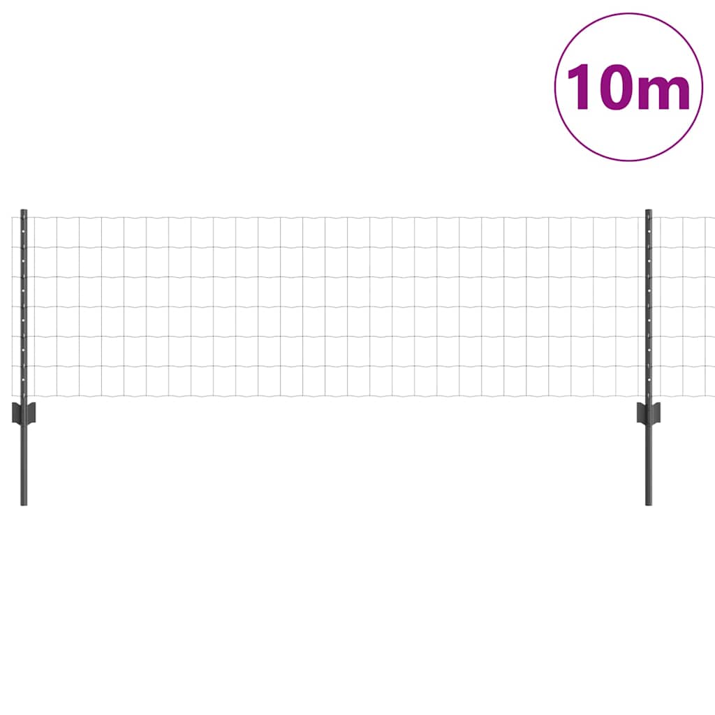 Euro Fence with Post PVC-Coated Steel Grey Mesh