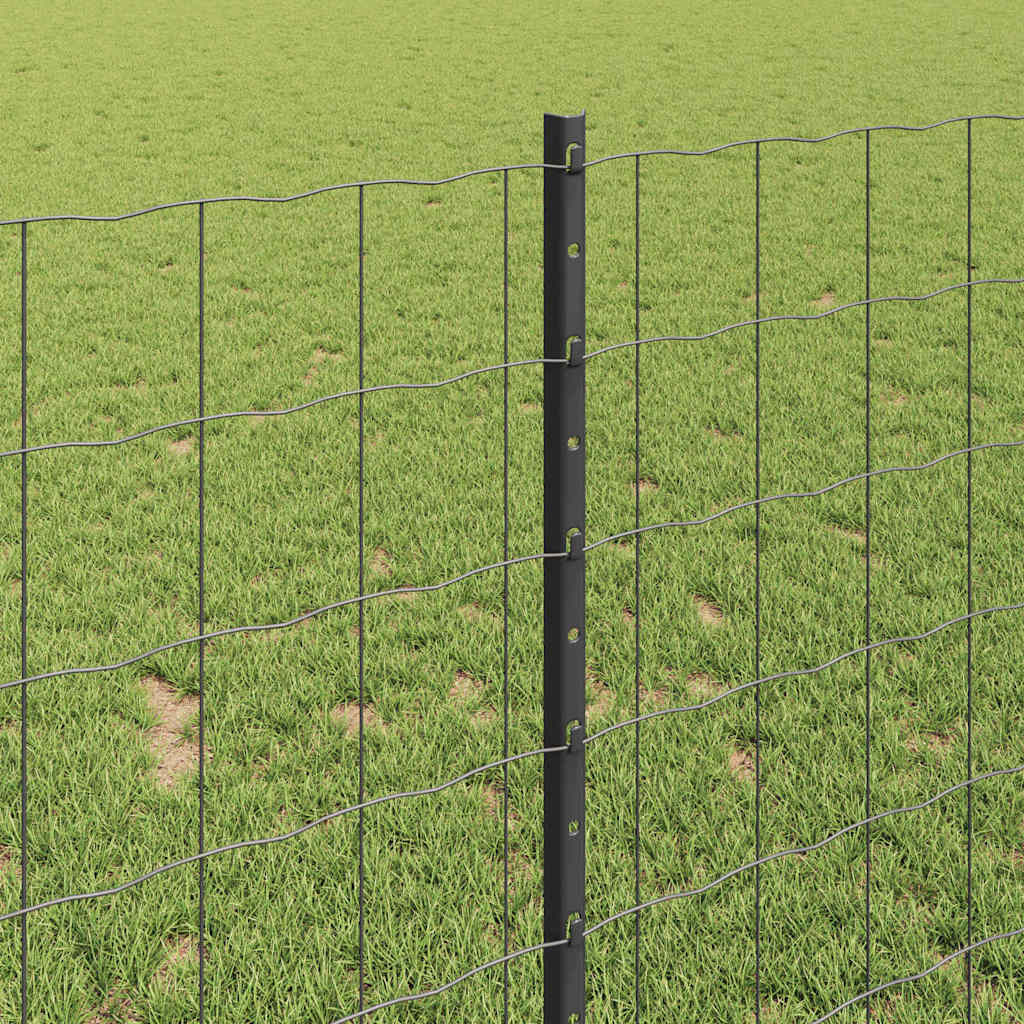 vidaXL Euro Fence with Post 10 x 1 m PVC-Coated Steel Grey Mesh 4