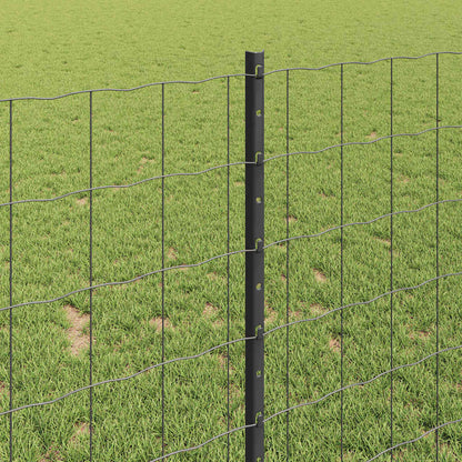 vidaXL Euro Fence with Post 10 x 1 m PVC-Coated Steel Grey Mesh 4