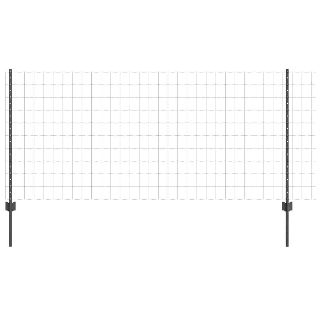 vidaXL Euro Fence with Post 10 x 1 m PVC-Coated Steel Grey Mesh 2