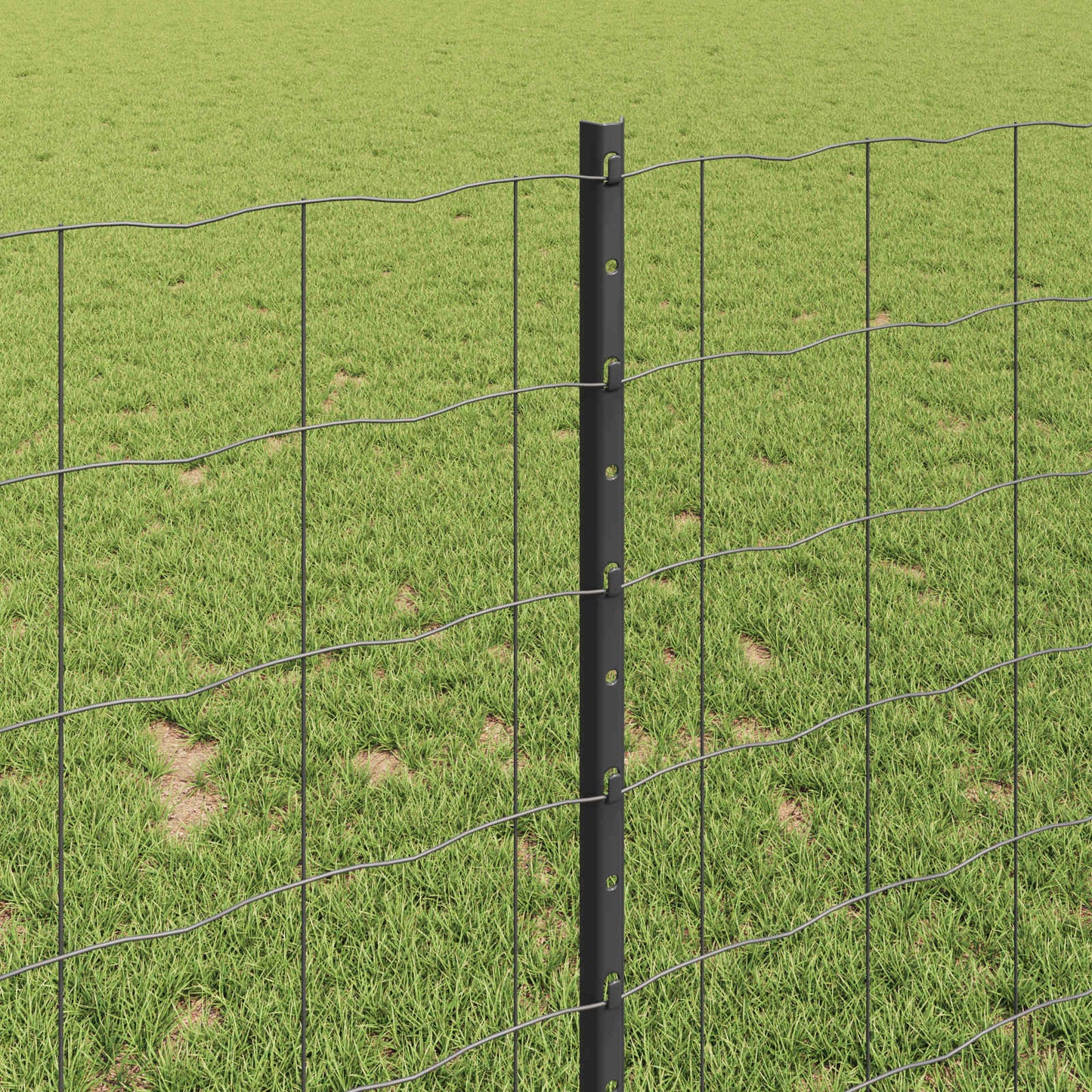 vidaXL Euro Fence with Post 10 x 1 m PVC-Coated Steel Grey Mesh 4