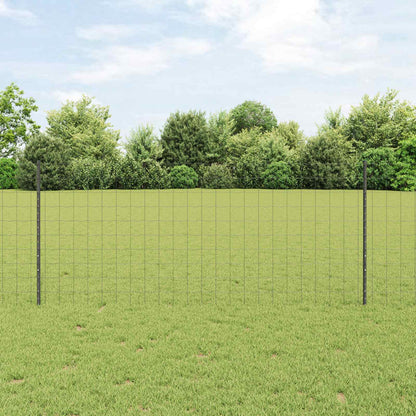 vidaXL Euro Fence with Post 10 x 1 m PVC-Coated Steel Grey Mesh 1