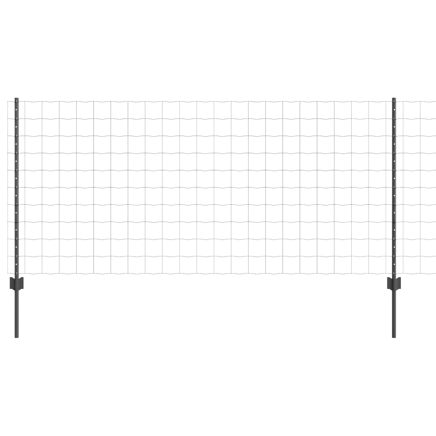 vidaXL Euro Fence with Post 10 x 1 m PVC-Coated Steel Grey Mesh 5