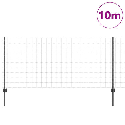 vidaXL Euro Fence with Post 10 x 1 m PVC-Coated Steel Grey Mesh 3