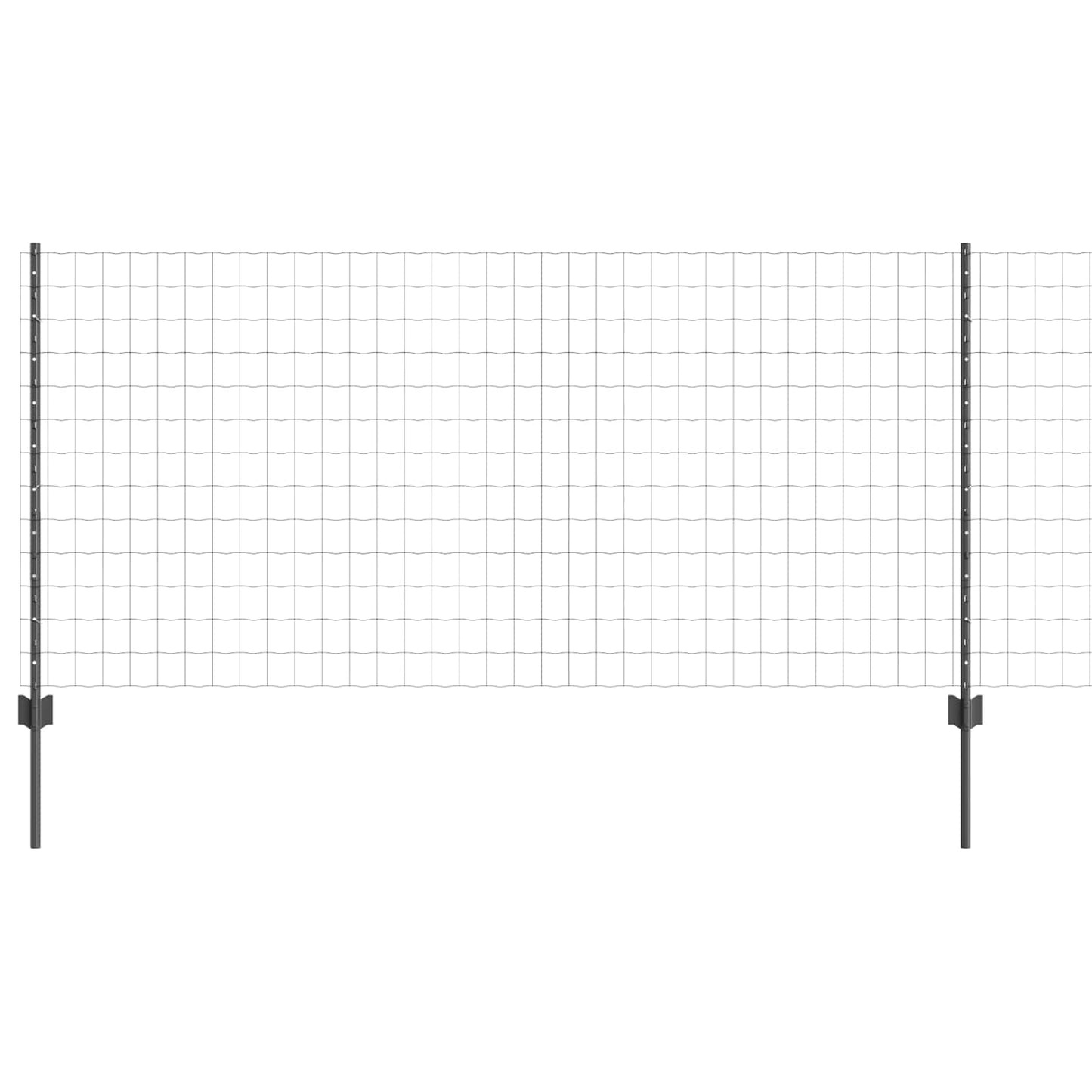 vidaXL Euro Fence with Post 10 x 1 m PVC-Coated Steel Grey Mesh 2