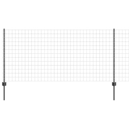 vidaXL Euro Fence with Post 10 x 1 m PVC-Coated Steel Grey Mesh 5
