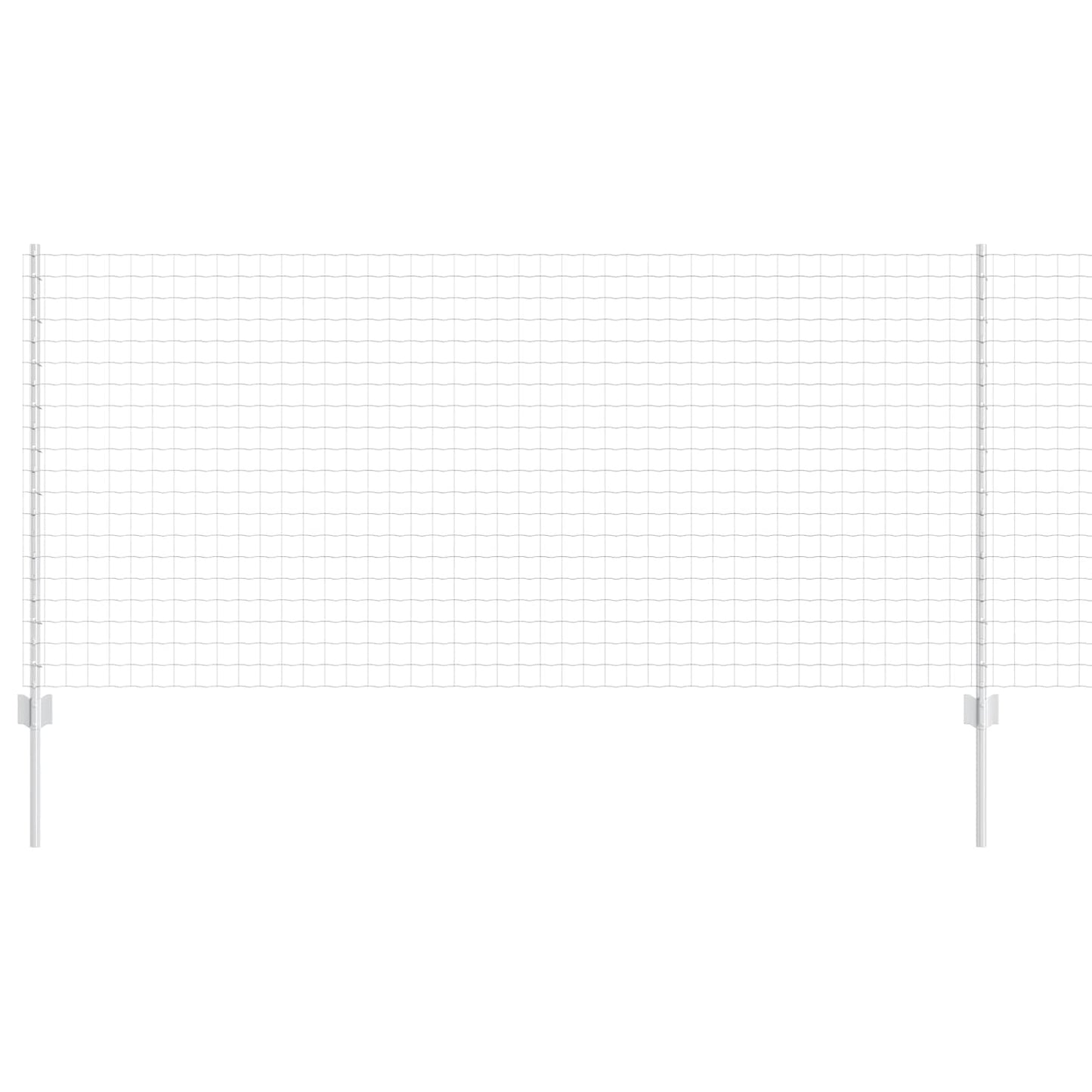 vidaXL Euro Fence with Post 10 x 1 m Galvanised Steel Silver Mesh 2