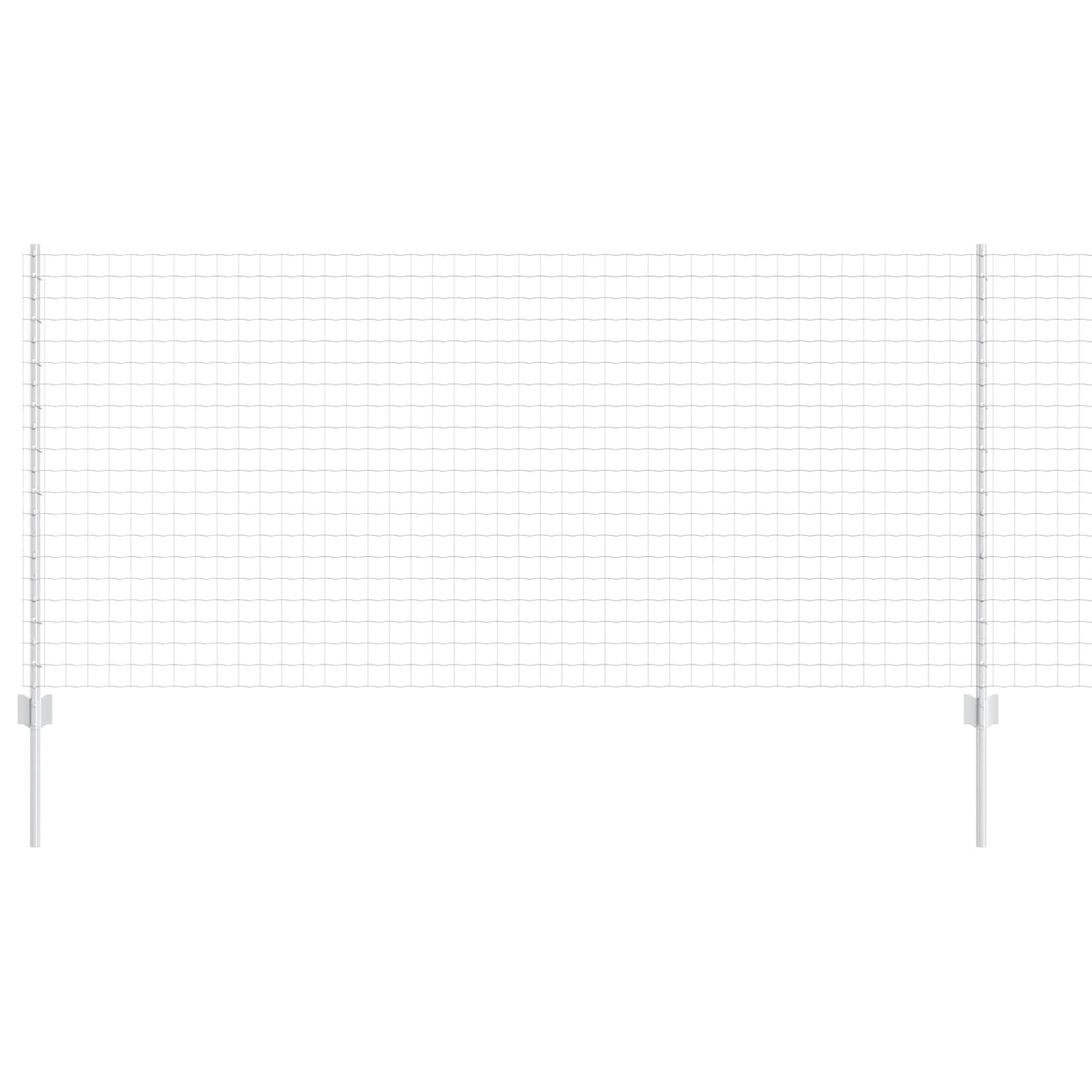 vidaXL Euro Fence with Post 10 x 1 m Galvanised Steel Silver Mesh 2