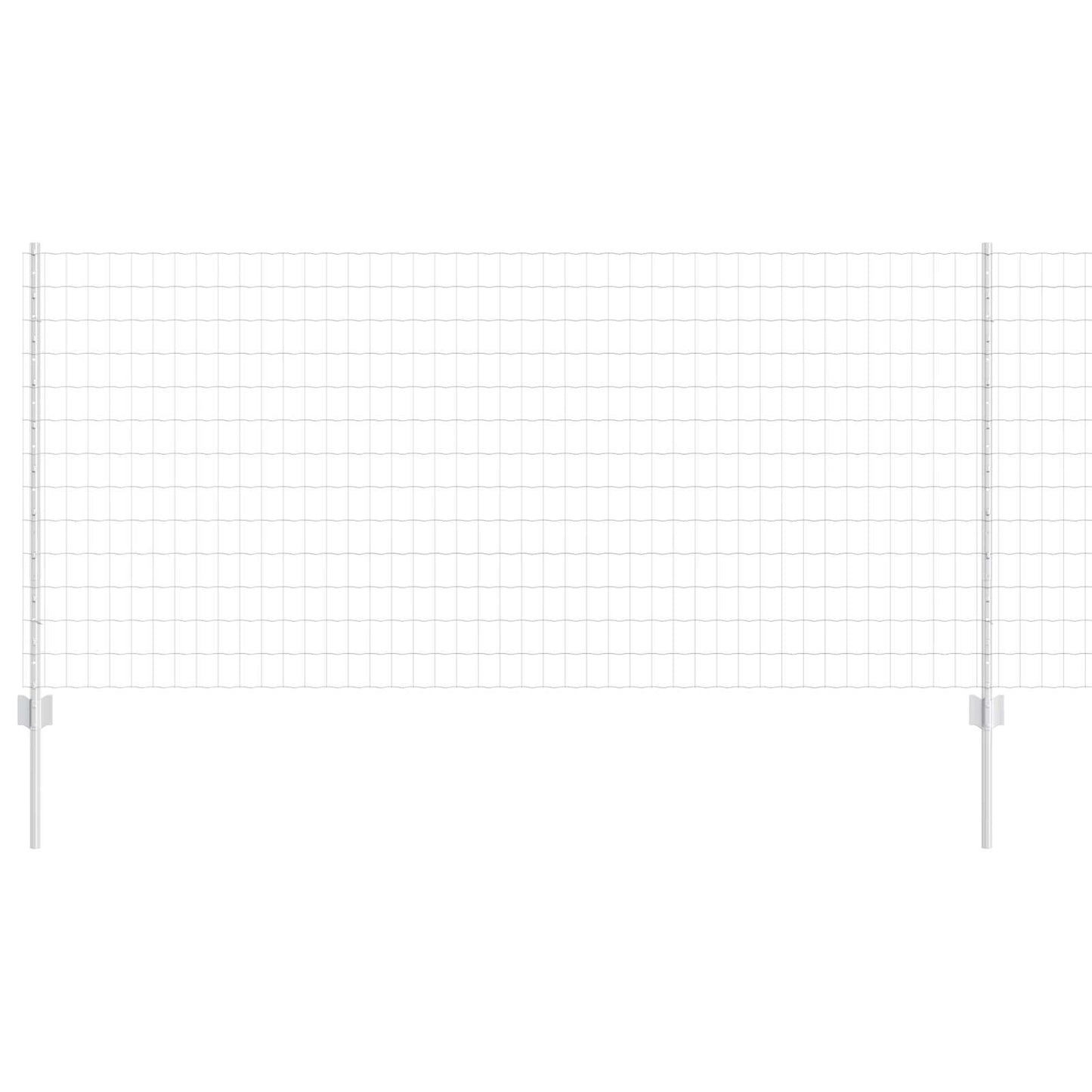 vidaXL Euro Fence with Post 10 x 1 m Galvanised Steel Silver Mesh 2
