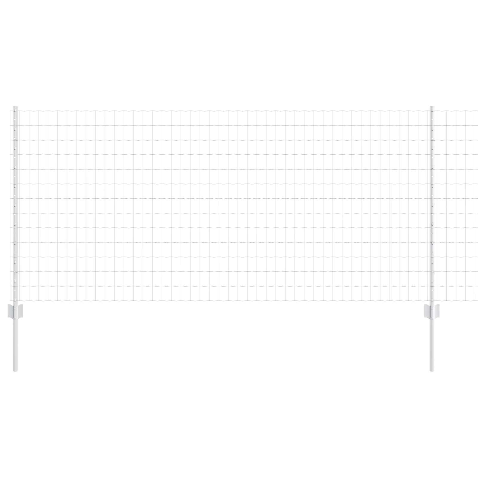 vidaXL Euro Fence with Post 10 x 1 m Galvanised Steel Silver Mesh 2