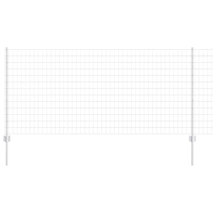 vidaXL Euro Fence with Post 10 x 1 m Galvanised Steel Silver Mesh 2