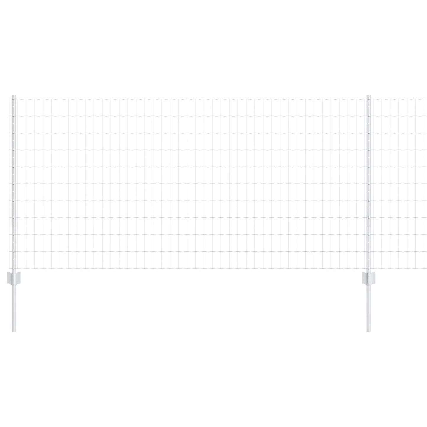 vidaXL Euro Fence with Post 10 x 1 m Galvanised Steel Silver Mesh 2