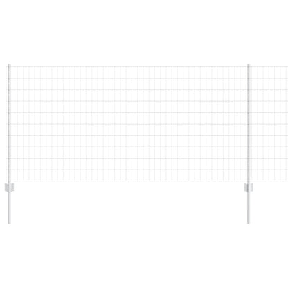 vidaXL Euro Fence with Post 10 x 1 m Galvanised Steel Silver Mesh 2