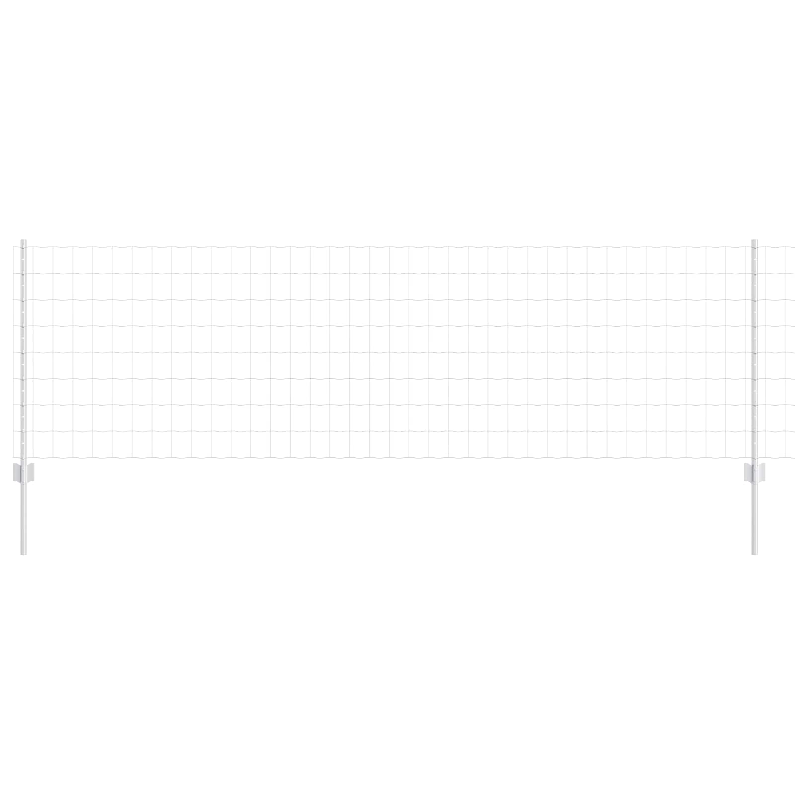 vidaXL Euro Fence with Post 10 x 0.8 m Galvanised Steel Silver Mesh 2