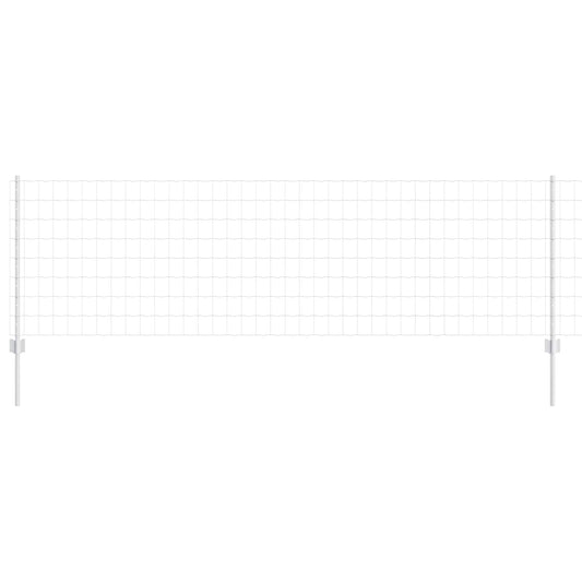 Euro Fence with Post 10 x 1 m Silver Mesh Galvanised steel 10 x 0.6 m fence (5 x 5 cm mesh)–10 x 1.2 m fence (5 x 7.5 cm mesh) 10 x 0.8 m fence (7.5 x 10 cm mesh)