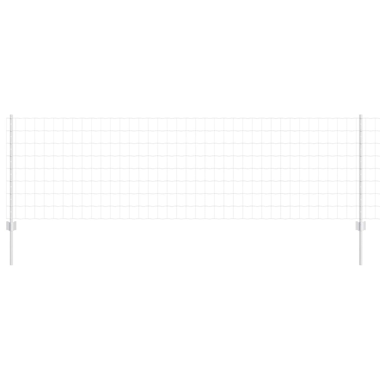 vidaXL Euro Fence with Post 10 x 0.8 m Galvanised Steel Silver Mesh 5