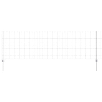 vidaXL Euro Fence with Post 10 x 0.8 m Galvanised Steel Silver Mesh 5