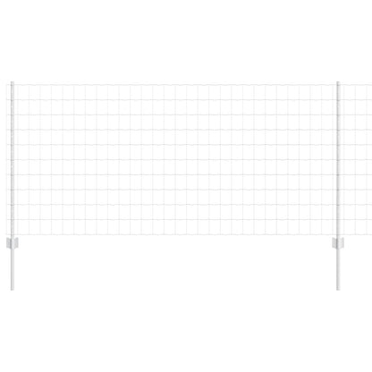 vidaXL Euro Fence with Post 10 x 1 m Galvanised Steel Silver Mesh 2