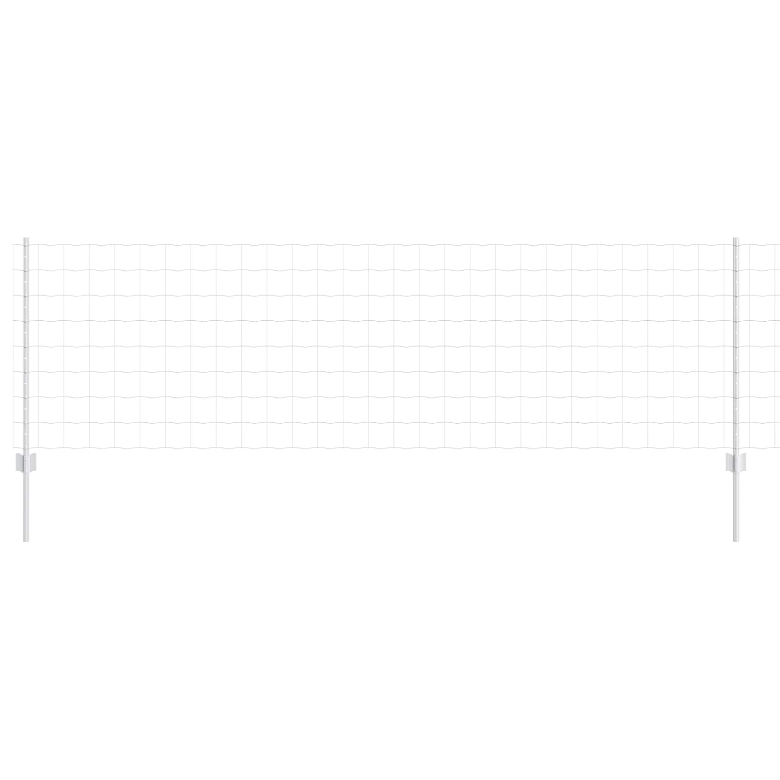 vidaXL Euro Fence with Post 10 x 0.8 m Galvanised Steel Silver Mesh 5