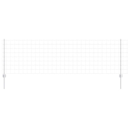 vidaXL Euro Fence with Post 10 x 0.8 m Galvanised Steel Silver Mesh 5
