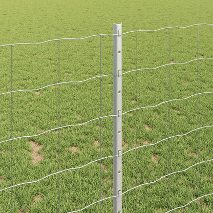 vidaXL Euro Fence with Post 10 x 1 m Galvanised Steel Silver Mesh 4