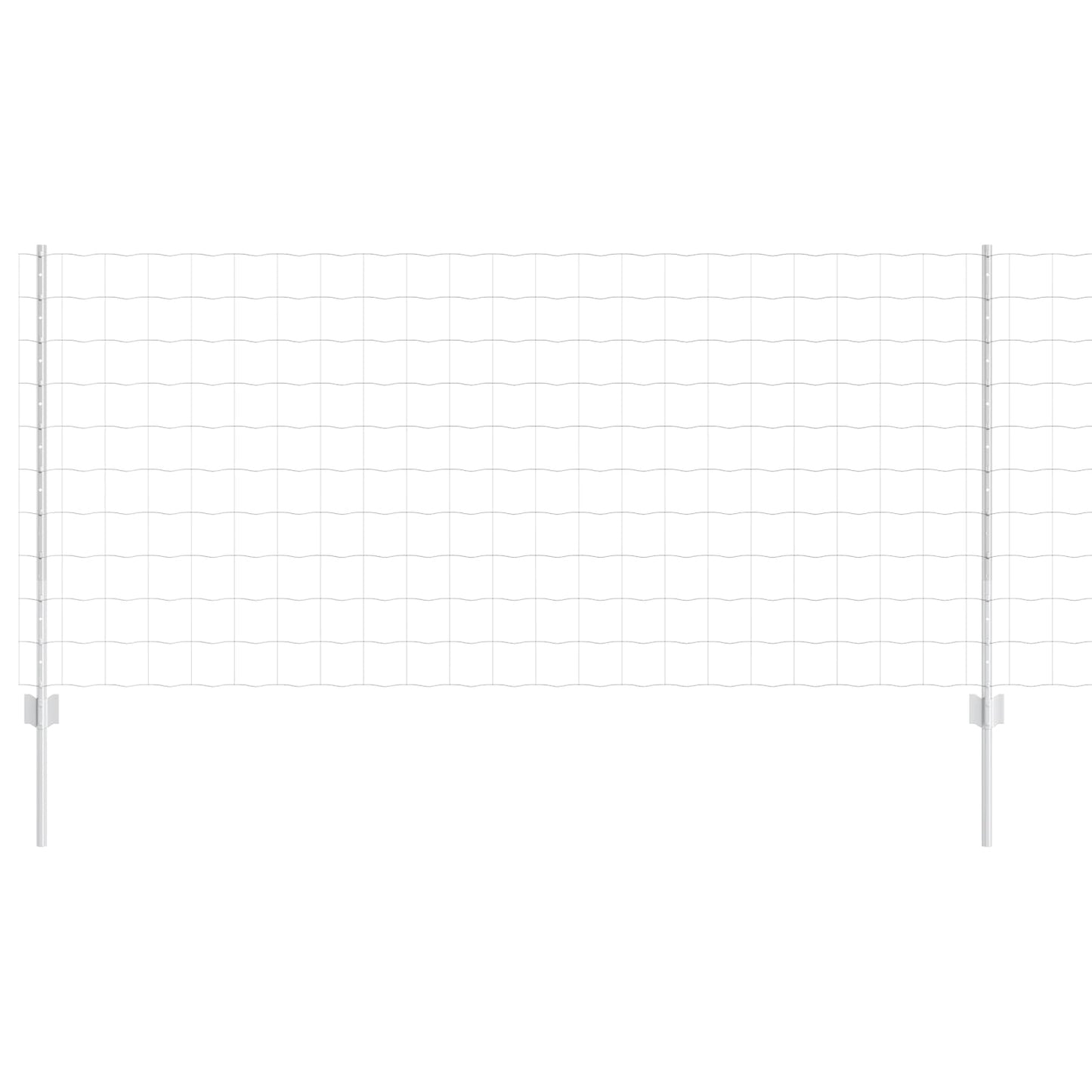 vidaXL Euro Fence with Post 10 x 1 m Galvanised Steel Silver Mesh 2