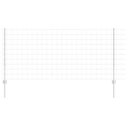 vidaXL Euro Fence with Post 10 x 1 m Galvanised Steel Silver Mesh 2