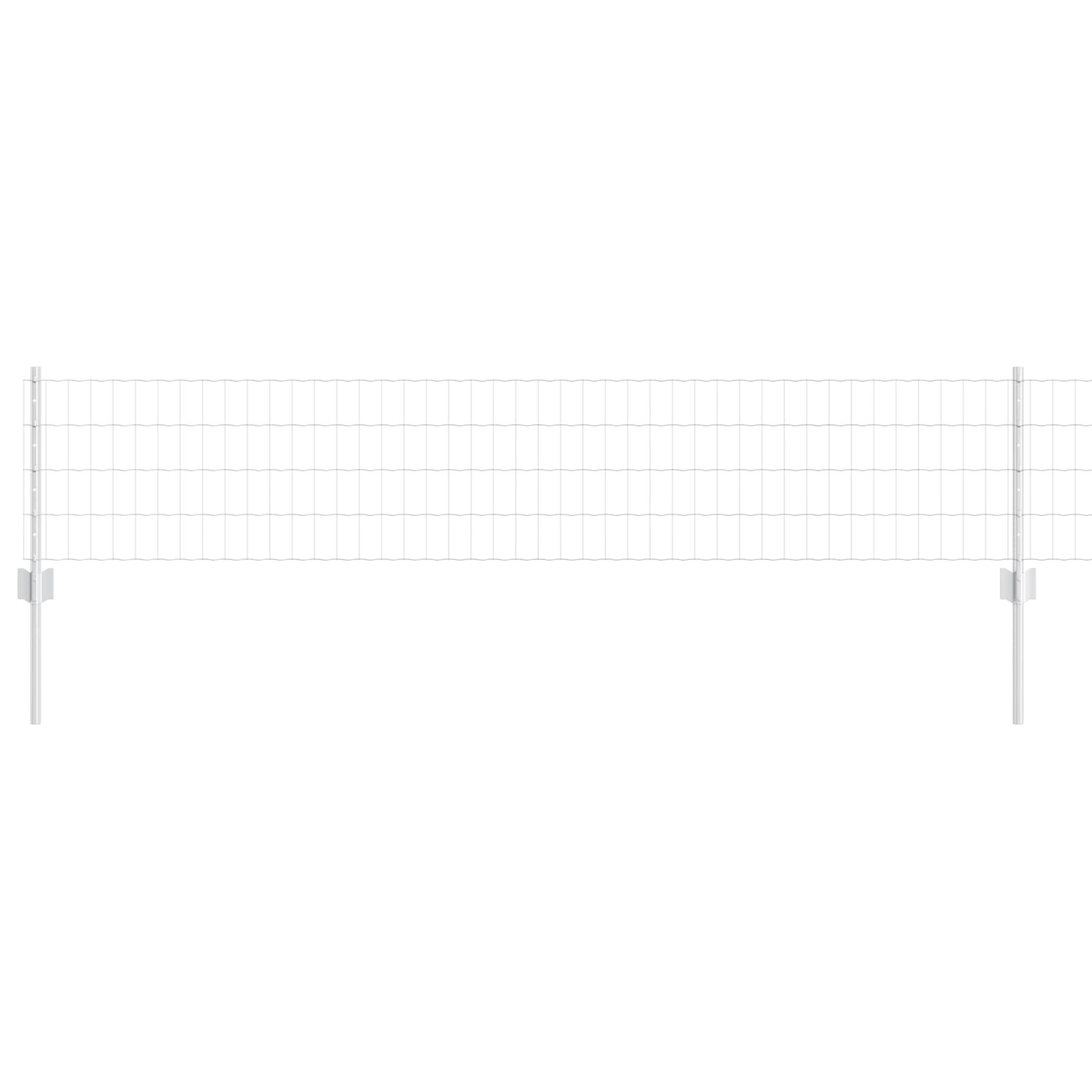 vidaXL Euro Fence with Post 25 x 0.4 m Galvanised Steel Silver Mesh 5