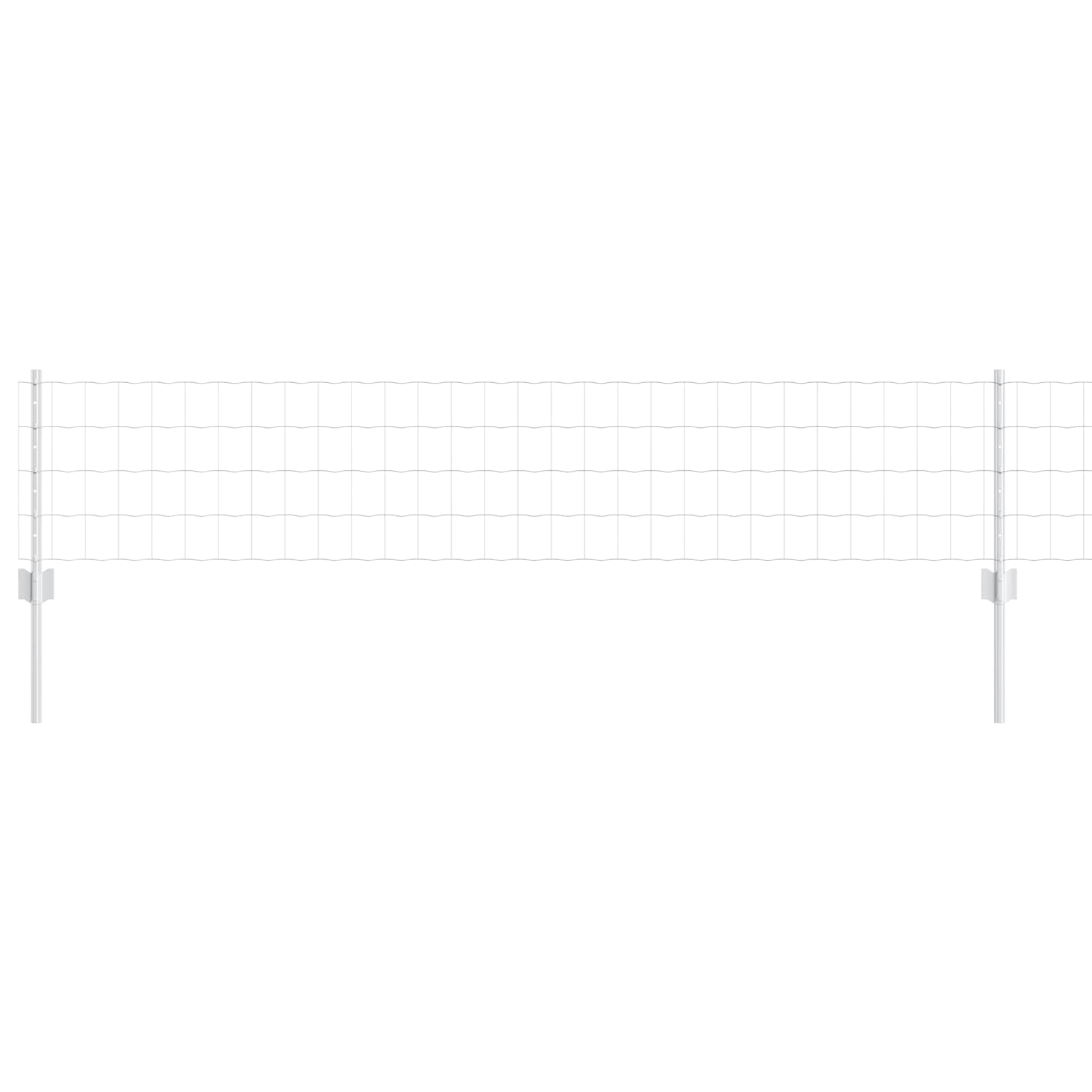 vidaXL Euro Fence with Post 25 x 0.4 m Galvanised Steel Silver Mesh 2
