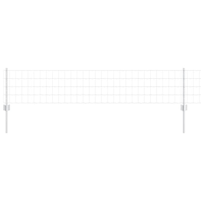 vidaXL Euro Fence with Post 25 x 0.4 m Galvanised Steel Silver Mesh 5