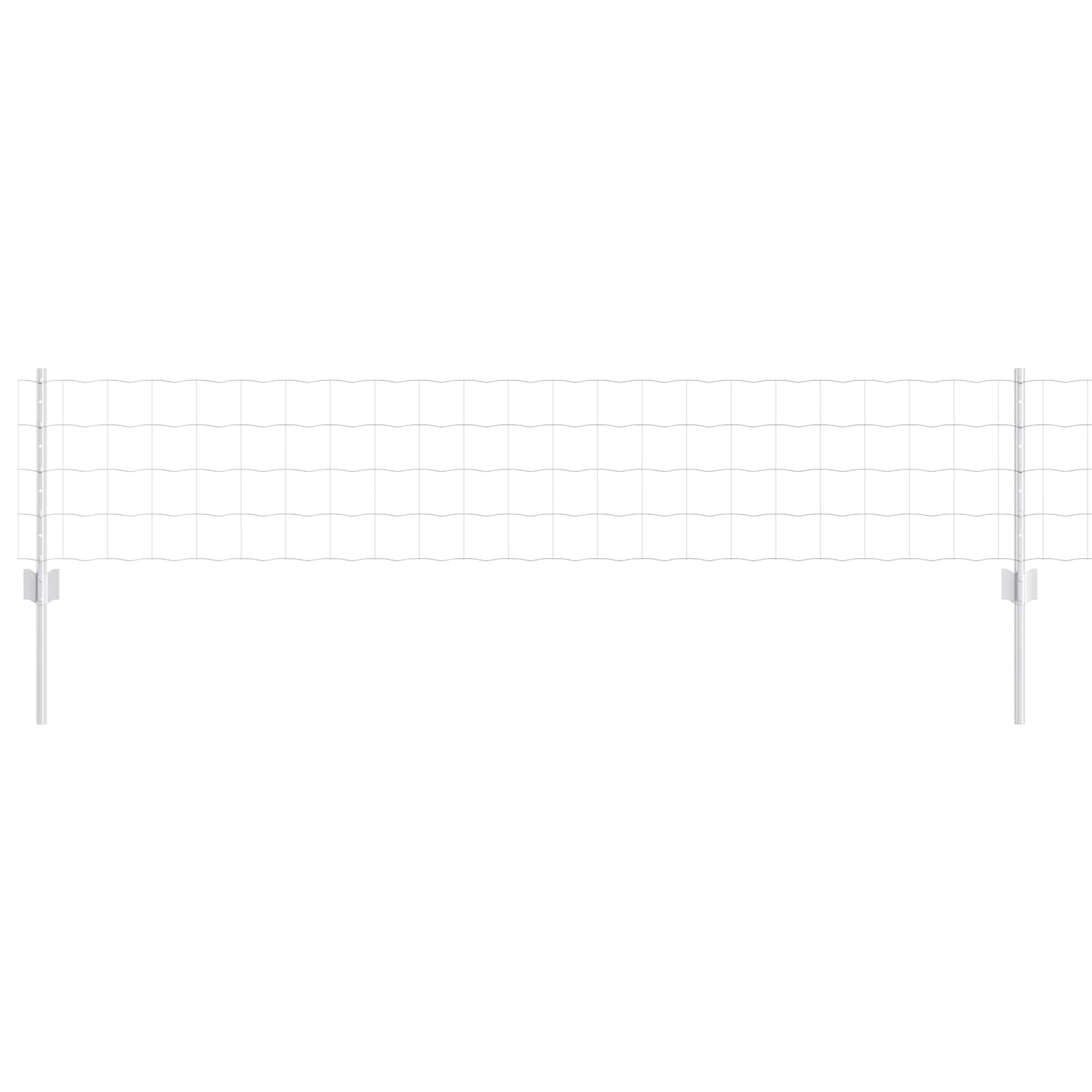 vidaXL Euro Fence with Post 25 x 0.4 m Galvanised Steel Silver Mesh 2