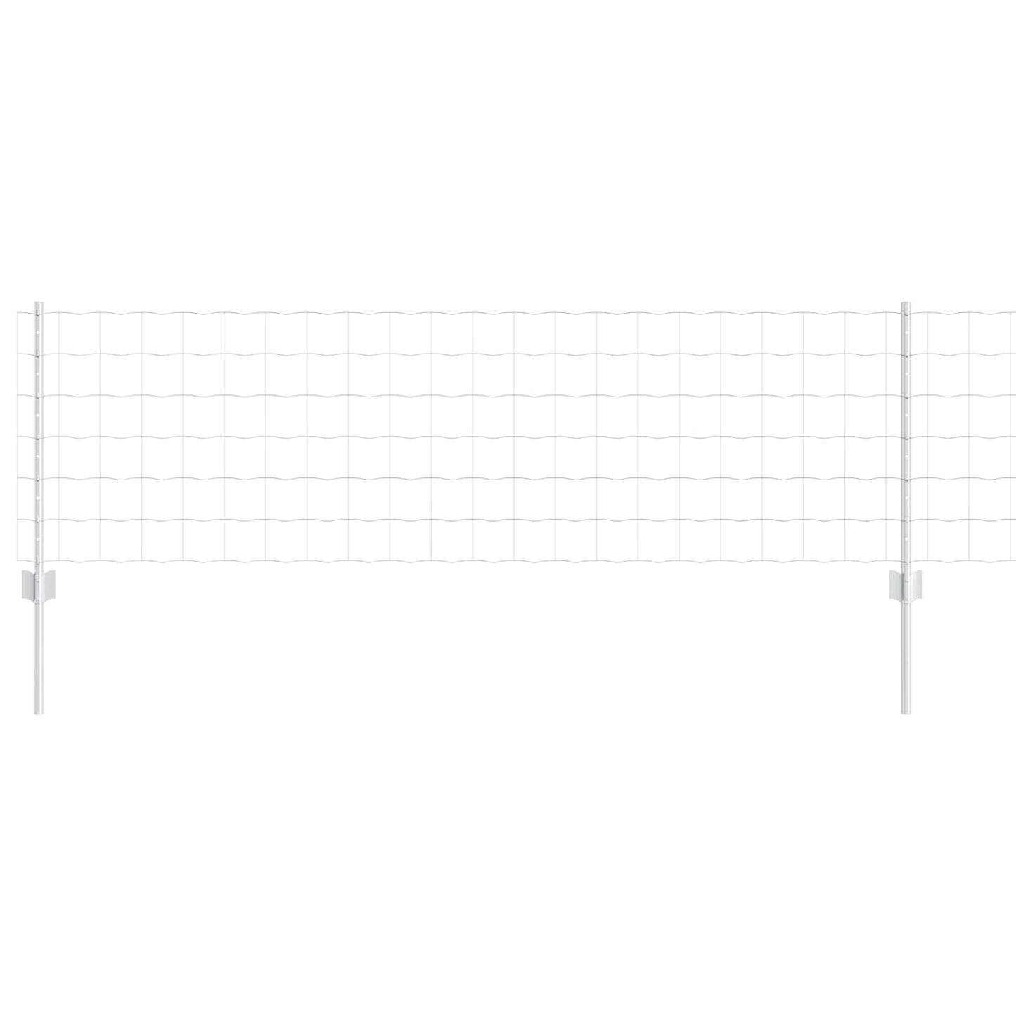 vidaXL Euro Fence with Post 25 x 0.6 m Galvanised Steel Silver Mesh 2