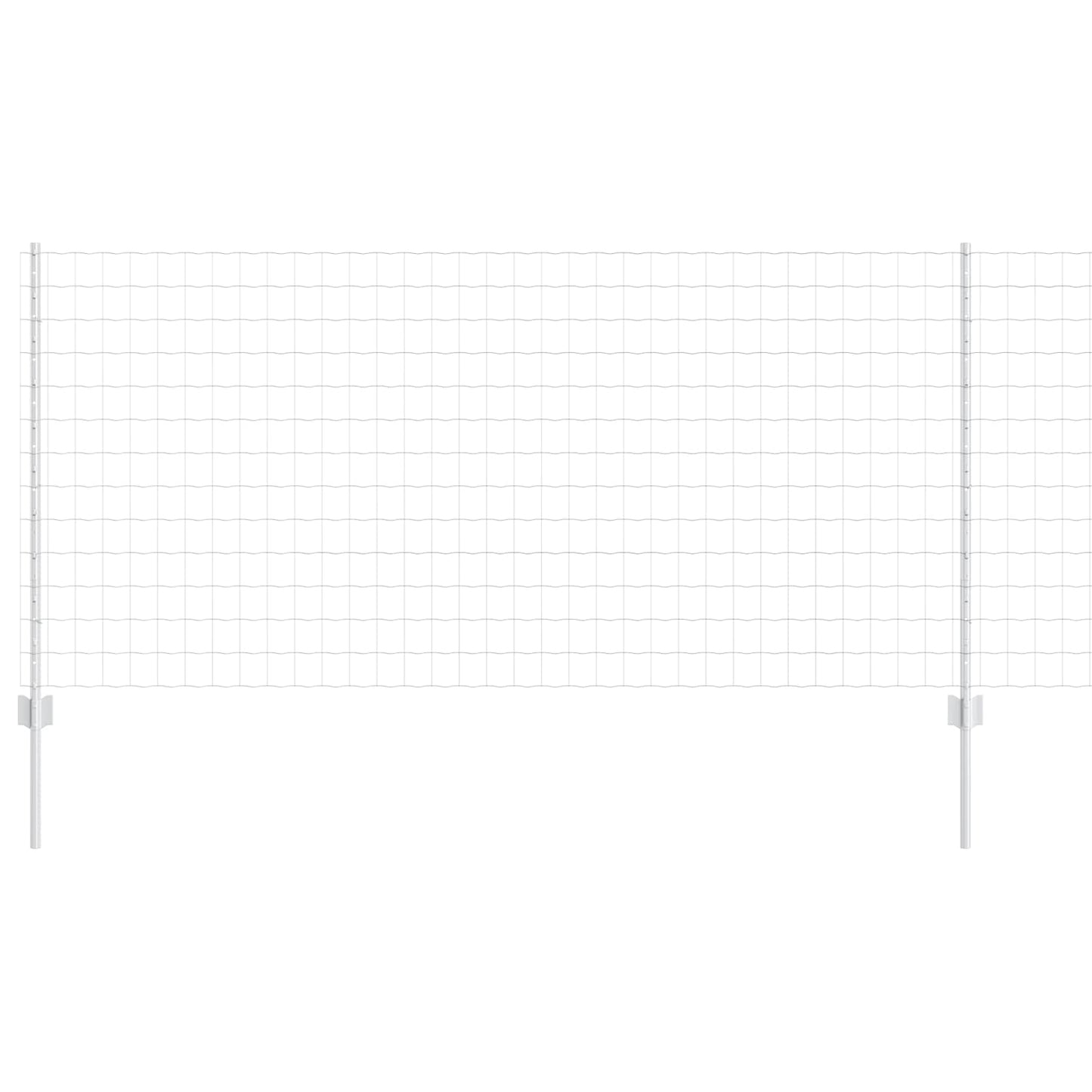 vidaXL Euro Fence with Post 10 x 1 m Galvanised Steel Silver Mesh 5