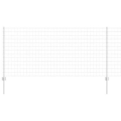 vidaXL Euro Fence with Post 10 x 1 m Galvanised Steel Silver Mesh 5