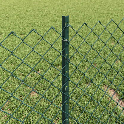 Chainlink Fence with Post 10 x 0.4 m PVC-Coated Steel Green 10 x 0.4 m fence (4 x 4 cm mesh)