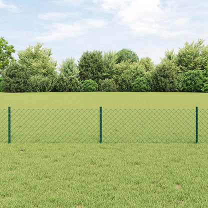 Chainlink Fence with Post 10 x 0.4 m PVC-Coated Steel Green 10 x 0.4 m fence (4 x 4 cm mesh)