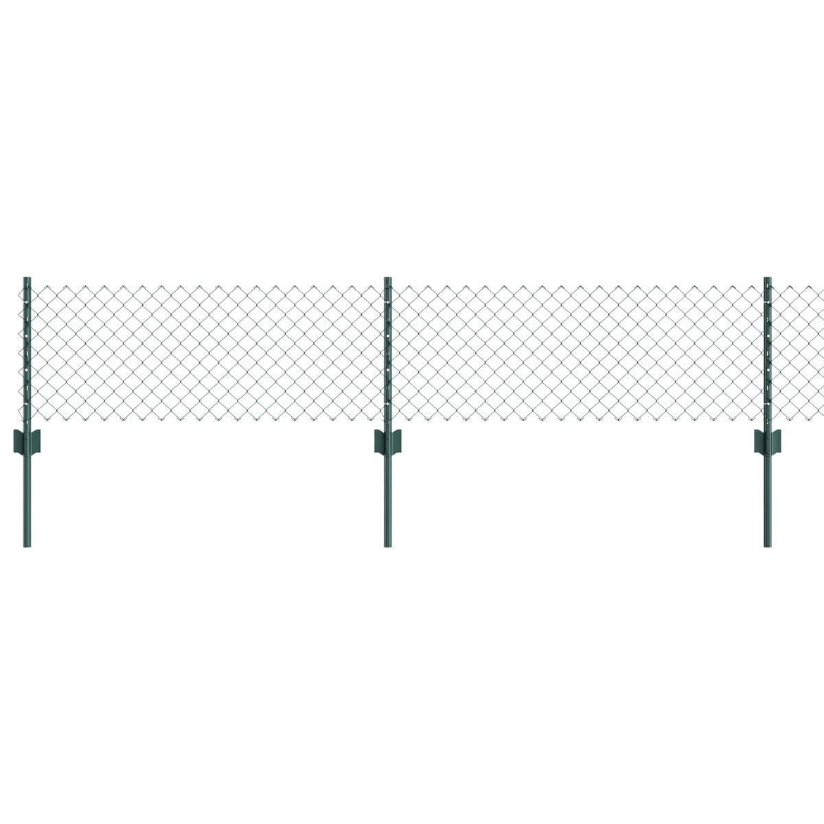 Chainlink Fence with Post 10 x 0.4 m PVC-Coated Steel Green 10 x 0.4 m fence (4 x 4 cm mesh)