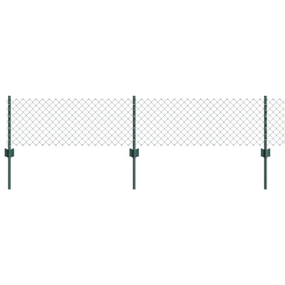 Chainlink Fence with Post 10 x 0.4 m PVC-Coated Steel Green 10 x 0.4 m fence (4 x 4 cm mesh)