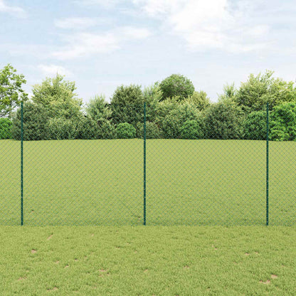 Chainlink Fence with Post 10 x 0.4 m PVC-Coated Steel Green 10 x 1.6 m fence (4 x 4 cm mesh)