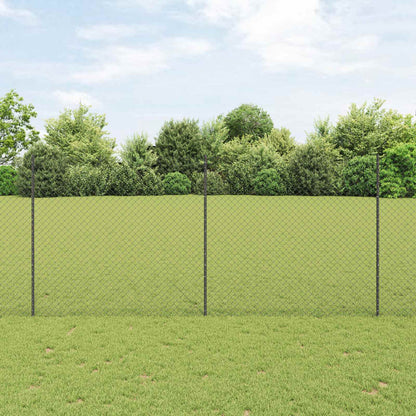vidaXL Chainlink Fence with Post 10 x 1 m PVC-Coated Steel Mesh Grey