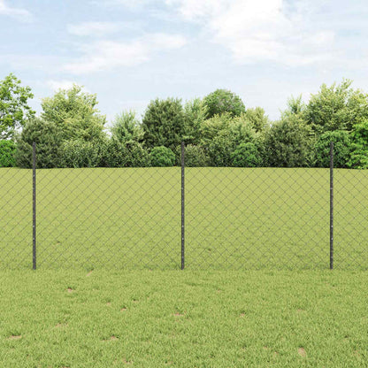 vidaXL Chainlink Fence with Post 10 x 1 m PVC-Coated Steel Mesh Grey