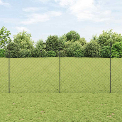 vidaXL Chainlink Fence with Post 10 x 1 m PVC-Coated Steel Mesh Grey