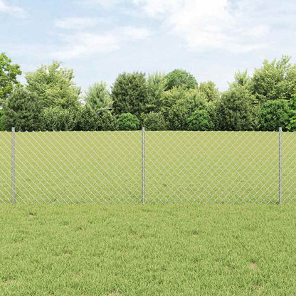 vidaXL Chainlink Fence with Post 10 x 0.6 m Galvanised Steel Silver 1