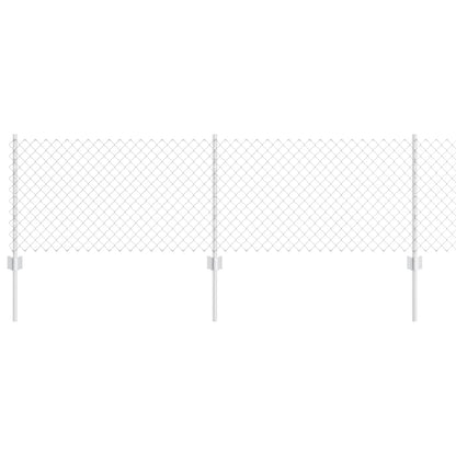 vidaXL Chainlink Fence with Post 10 x 0.6 m Galvanised Steel Silver 2