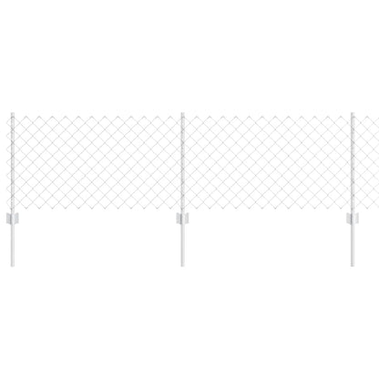 vidaXL Chainlink Fence with Post 10 x 0.6 m Galvanised Steel Silver 2