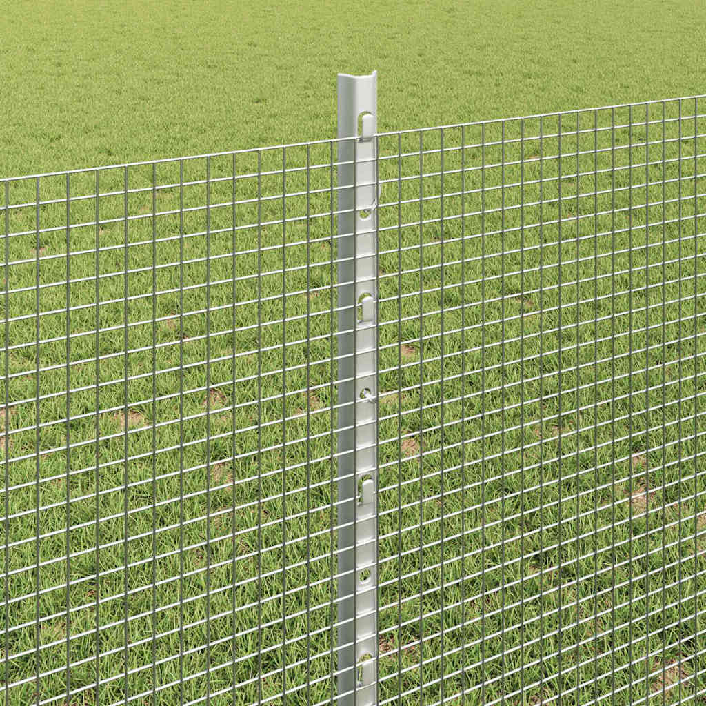 vidaXL Welded Wire Fence with Posts 10 x 0.8 m Galvanised Steel Silver 4