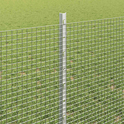 vidaXL Welded Wire Fence with Posts 10 x 0.8 m Galvanised Steel Silver 4