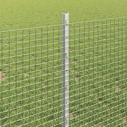 vidaXL Welded Wire Fence with Posts 10 x 0.8 m Galvanised Steel Silver 4