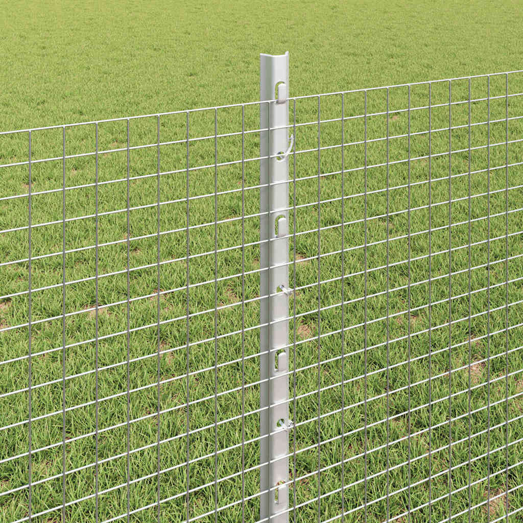 vidaXL Welded Wire Fence with Posts 10 x 0.8 m Galvanised Steel Silver 4